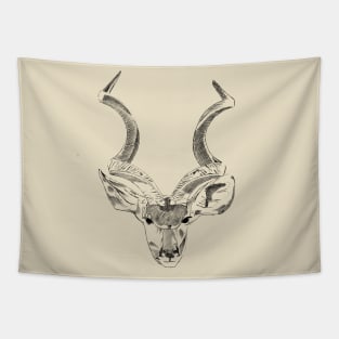 African Kudu - Black Tapestry