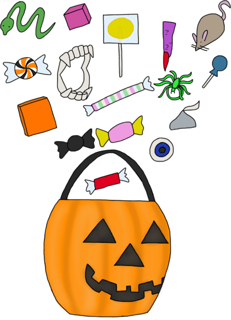 Halloween Candy Bucket Kids T-Shirt by tesiamarieart