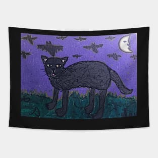 Halloween cat by Riley Tapestry