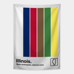 Illinois State Flag  // Original Minimalist Artwork Poster Design Tapestry