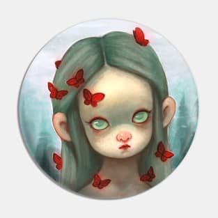 Red Butterflies Pin