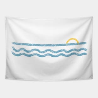 Summer Sunset Waves Tapestry