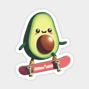 Cool funny avocado skateboarding Magnet