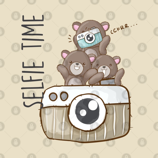 cute bear selfie time by Mako Design 