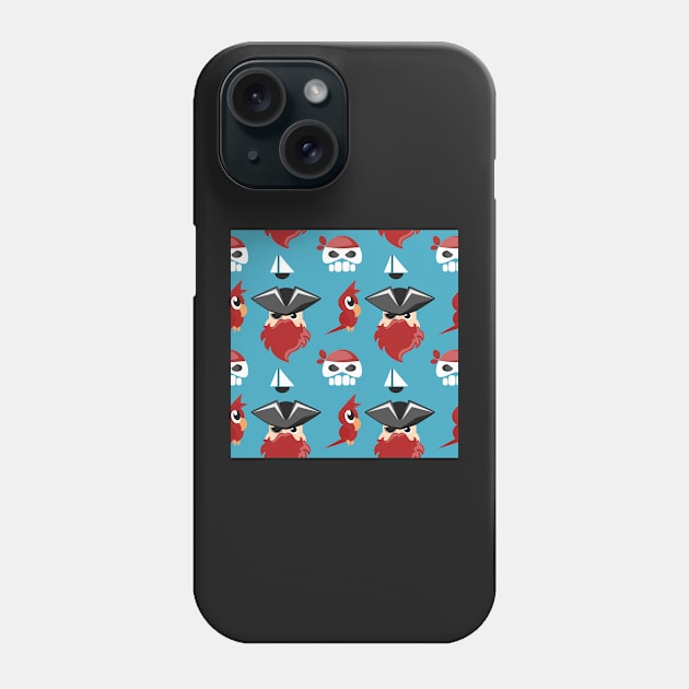 Cartoon pirate fun print Phone Case by SooperYela