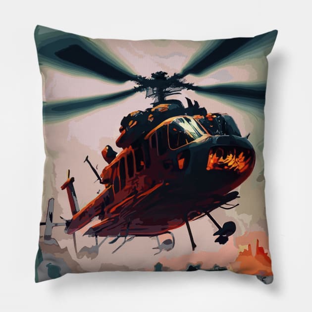 Fasbytes Aviation helicopter born to fly Pillow by FasBytes