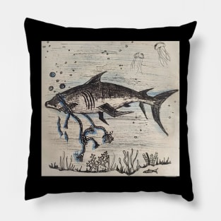 the trapped fish Pillow