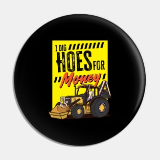 Funny Excavator and Construction Worker Heavy Equipment Pin