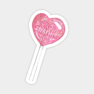 No Thanks Heart Lollipop Magnet