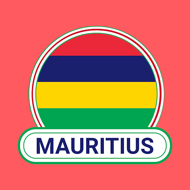 Mauritius Country Badge - Mauritius Flag by Yesteeyear