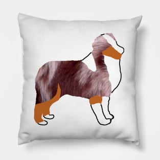 miniature american shepherd red merle silhouette Pillow