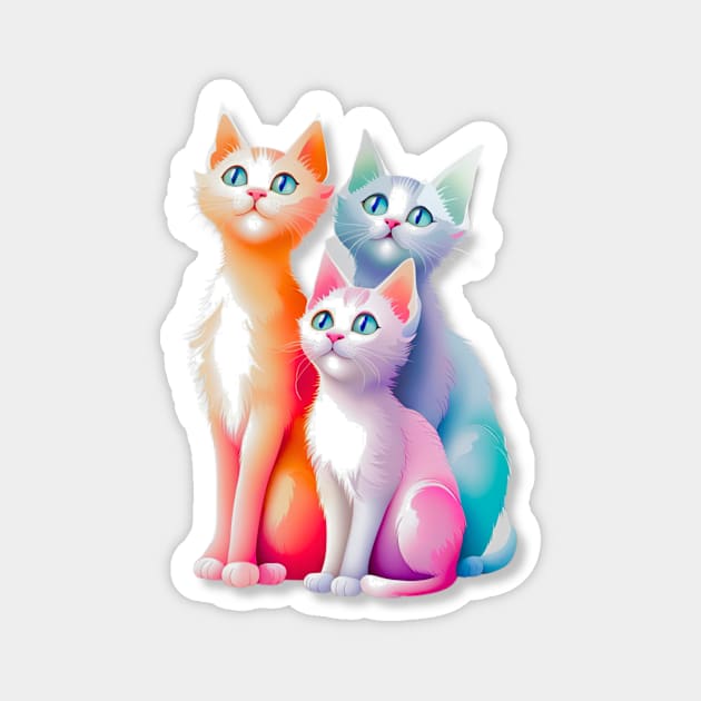 Cat lover, Colorful Kitties Magnet by Jenerations