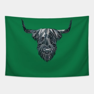 Geometric Highland Cattle Tapestry