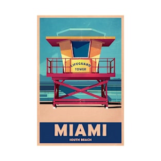 Miami  Vintage Travel Poster T-Shirt