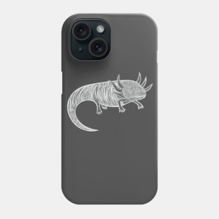 Axolotl Ink Art - on dark colors Phone Case