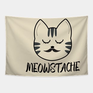 cat mustache Funny meowstache Tapestry