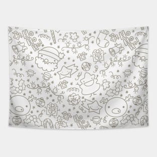 Christmas Doodles - Grey and White Tapestry