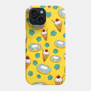 Cute cats eating desserts pattern Phone Case