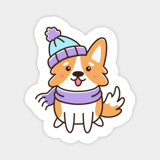 Winter corgi dog Magnet