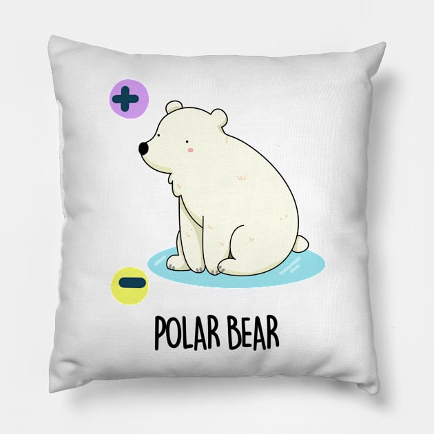 Polar Bear Cute Bear Pun Pillow by punnybone