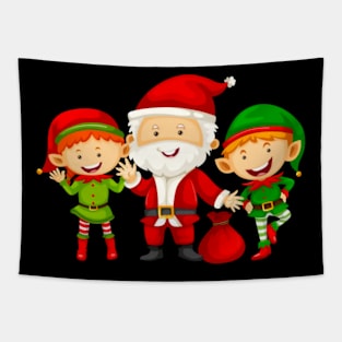 Santa and Elves- Cartoons Tapestry