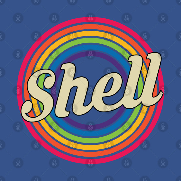 Discover Shell - Retro Rainbow Style - Shell - T-Shirt