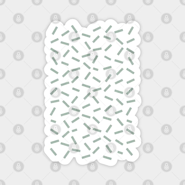 White Confetti on Textured Mint Green Background Magnet by FAROSSTUDIO