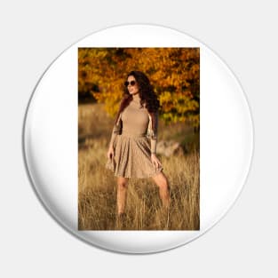 Autumnal portrait of a beautiful woman outdoors Pin
