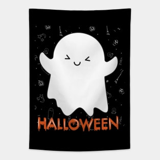 Trick or treat Funny cute Scary ghost Halloween cute scary little ghost Tapestry