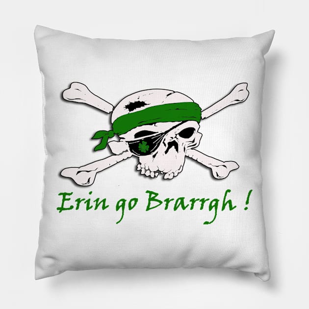 St Patrick's Day Pirate T-Shirt Pillow by DISmithArt