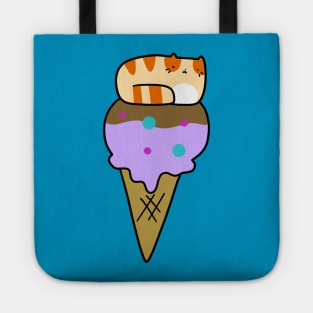 Icecream Cone Tabby Cat Tote