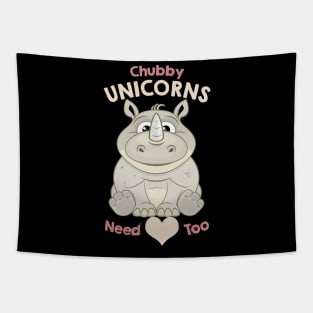 chubby unicorns need love too Tapestry