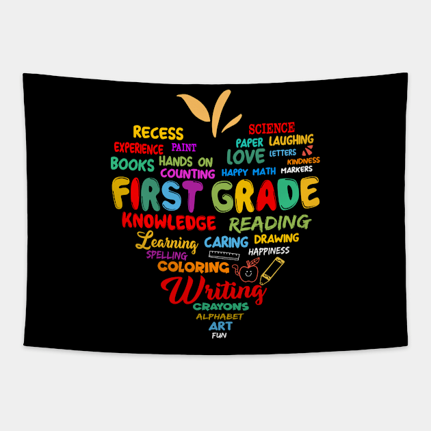 I Love My first Graders with heart 1st Grade Teacher Back to School Day 2020 T Shirt for Teachers & Students, a lovely T Shirt for Teacher & Student Back to School Day for Teachers and Students, for First Day of School Tapestry by paynegabriel