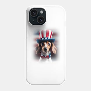 Uncle Sam Patriotic Dachshund Brown Phone Case