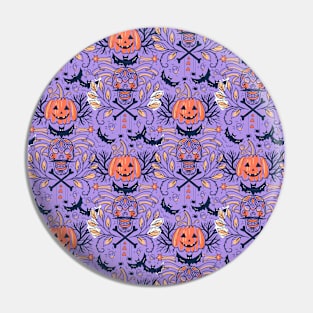 Calaveras and jack-o-lantern Pin