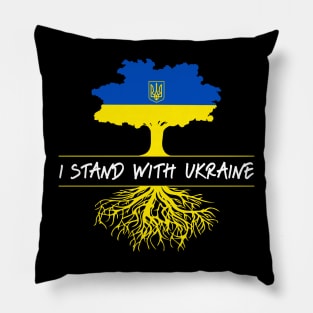 I Stand With Ukraine Tree Roots Pillow