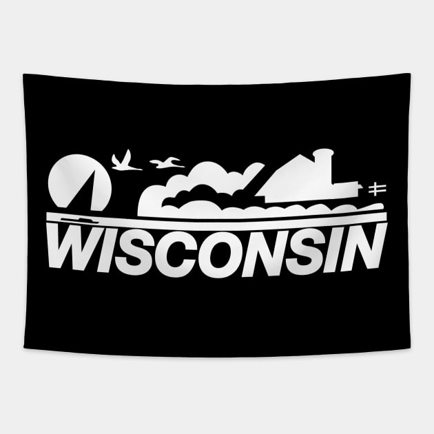 Wisconsin License Plate All White Tapestry by KevinWillms1