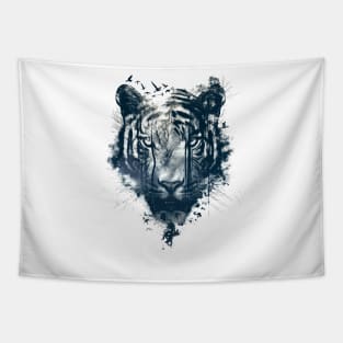 Tiger Double Exposure Tapestry