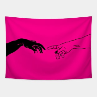 Creation of Adam Pink Tapestry