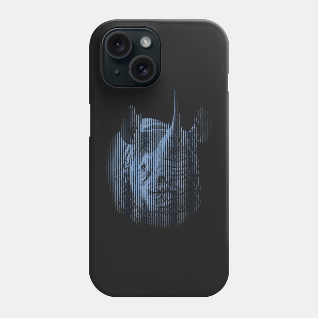 Black Rhino in Blue Phone Case by scotch