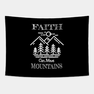 Faith Can Move Mountain Christian Design Gift Tapestry