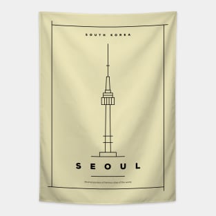 Seoul Minimal Poster Tapestry