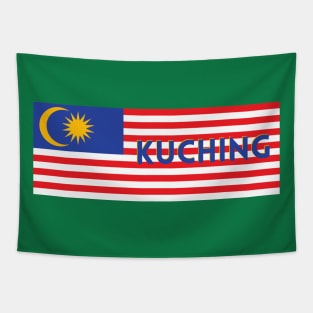 Kuching City in Malaysian Flag Tapestry