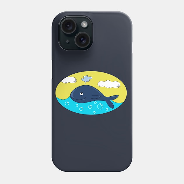 Happy whale Phone Case by Karroart