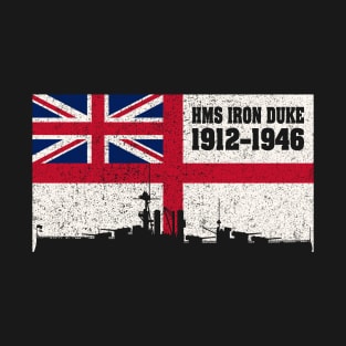 HMS Iron Duke 1912 Battleship Gift Vintage UK Royal Navy Flag T-Shirt