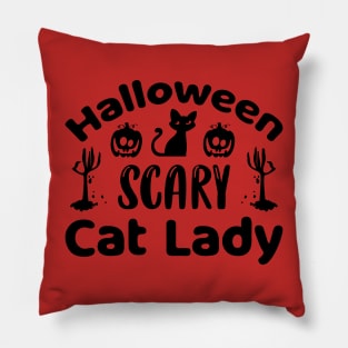 Halloween scary cat lady Pillow