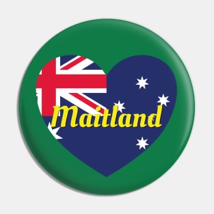 Maitland NSW Australia Australian Flag Heart Pin