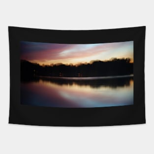 Pink Sunset Symmetrical Reflection Tapestry