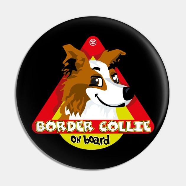 Border Collie On Board - Sabre Pin by DoggyGraphics