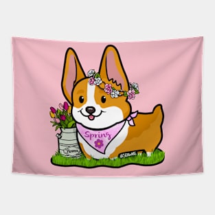 Spring Corgi Tapestry